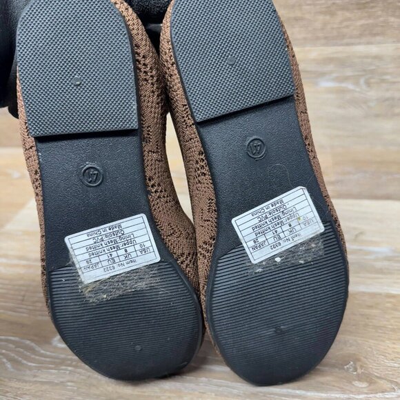 Heawish Brown Crocket Lace Ballet Flat Women's Size 10 - Picture 4 of 6